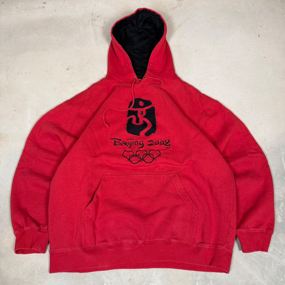 Beijing 2008 Olympics Hoodie Mens Medium Red One World One Dream Official Merch
